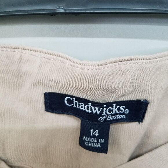 Chadwicks Womens Size 14 Tan Solid Dress Pants - Picture 5 of 9